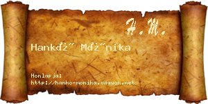 Hankó Mónika névjegykártya